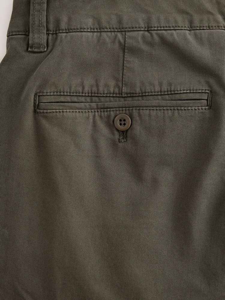 Verde caqui - Pleated Textured Chino Trousers - Imagen 4 de 4