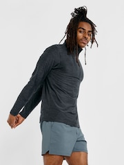 New Balance Black Mens Essential Space Dye Quarter  Zip Training Top - Image 3 of 10
