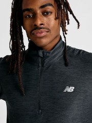 New Balance Black Mens Essential Space Dye Quarter  Zip Training Top - Image 6 of 10