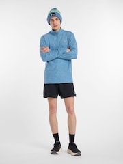 New Balance Blue Mens Essential Space Dye 1/4 Zip Training Top - Image 3 of 7