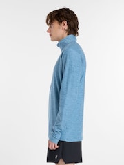 New Balance Blue Mens Essential Space Dye 1/4 Zip Training Top - Image 4 of 7