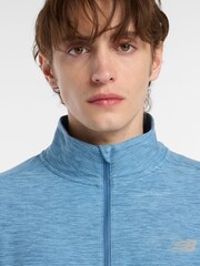 New Balance Blue Mens Essential Space Dye 1/4 Zip Training Top - Image 5 of 7