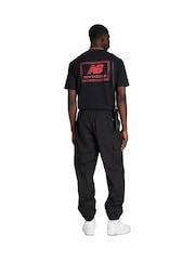 New Balance Black Mens Woven Label Backprint T-Shirt - Image 3 of 9