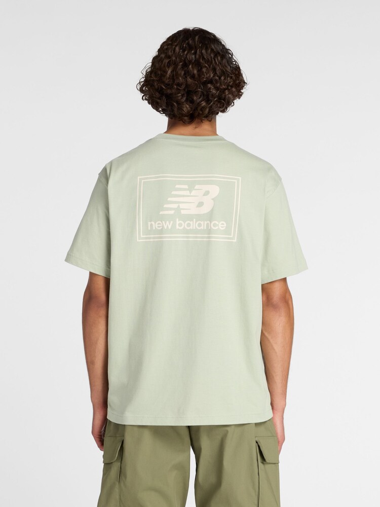 New Balance Green Mens Woven Label Back Print T-Shirt - Image 2 of 8
