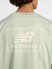 New Balance Green Mens Woven Label Back Print T-Shirt - Image 6 of 8