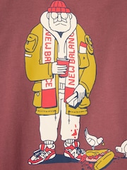 New Balance Burgundy Red Mens Spectator Back Print T-Shirt - Image 5 of 5