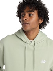 New Balance Green Mens Essential Fleece Hoodie - Image 4 of 7