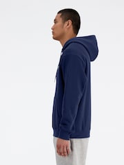 New Balance Navy Mens Essential Fleece Hoodie - Image 3 of 6