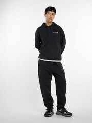 New Balance Black Mens Linear Heritage Graphic Print Fleece Joggers - Image 4 of 7