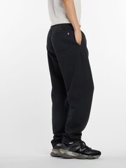 New Balance Black Mens Linear Heritage Graphic Print Fleece Joggers - Image 5 of 7