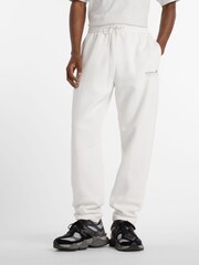 New Balance Grey Mens Linear Heritage Graphic Print Fleece Joggers - Image 1 of 8