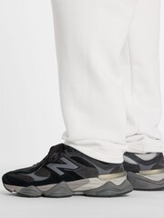 New Balance Grey Mens Linear Heritage Graphic Print Fleece Joggers - Image 3 of 8