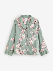 Bath & Body Works Green Cherry Blossom Button Through Pyjama Set - Image 8 of 12
