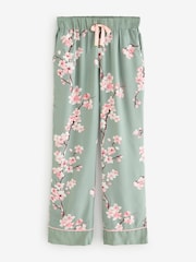 Bath & Body Works Green Cherry Blossom Button Through Pyjama Set - Image 9 of 12
