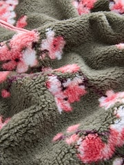 Green - Cherry Blossom Borg Fleece - Image 2 of 4
