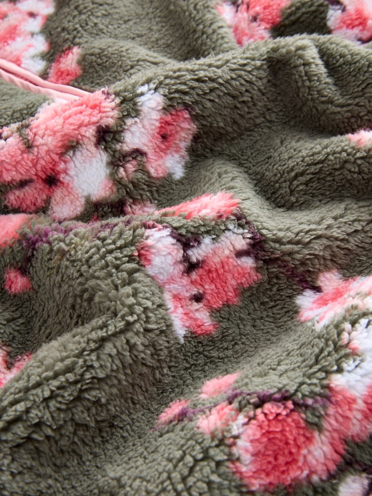 Green - Cherry Blossom Borg Fleece - Image 2 of 4