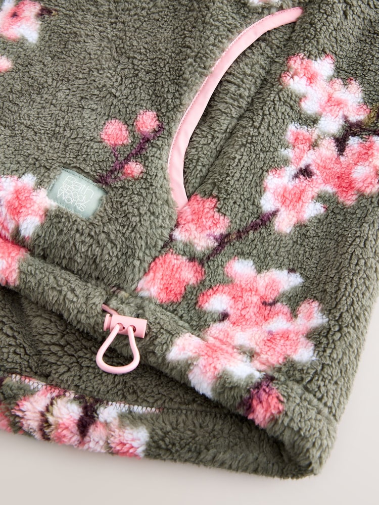 Green - Cherry Blossom Borg Fleece - Image 4 of 4