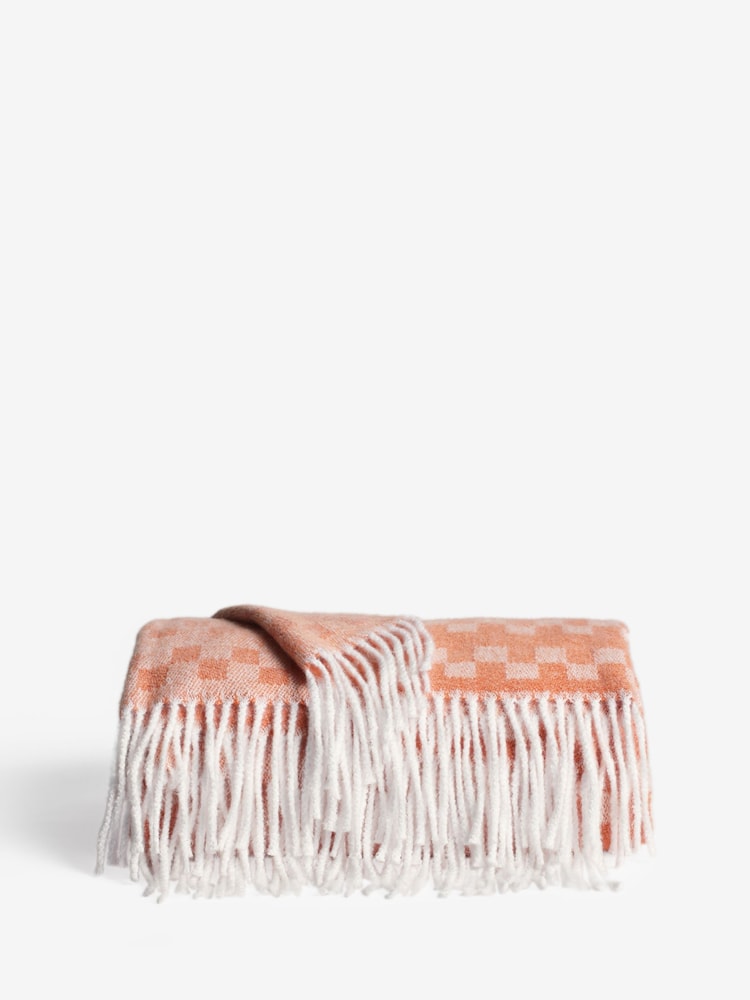 Orange Woven Geo Throw - Image 5 of 5 Orange Woven Geo Throw - Image 5 of 5