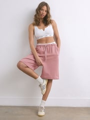 self. Pink Longline Sweat Shorts - Image 1 of 9