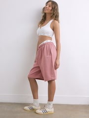 self. Pink Longline Sweat Shorts - Image 2 of 9
