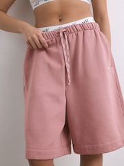 self. Pink Longline Sweat Shorts - Image 3 of 9
