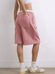 self. Pink Longline Sweat Shorts - Image 4 of 9