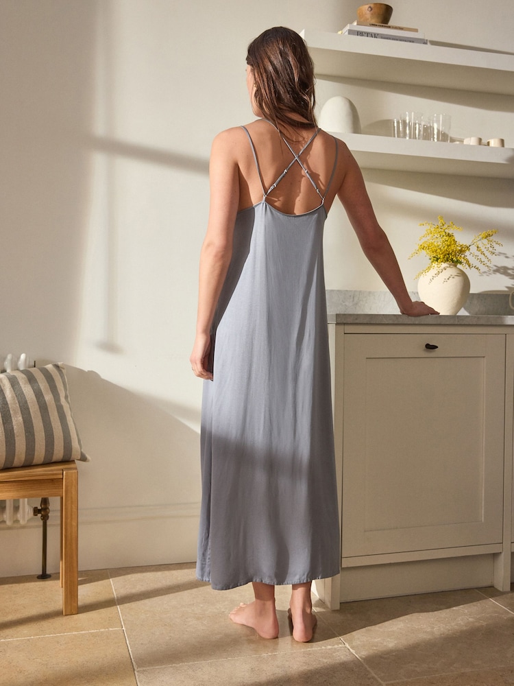 Grey Lace Detail Maxi Slip - Image 2 of 9