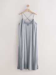 Grey Lace Detail Maxi Slip - Image 7 of 9