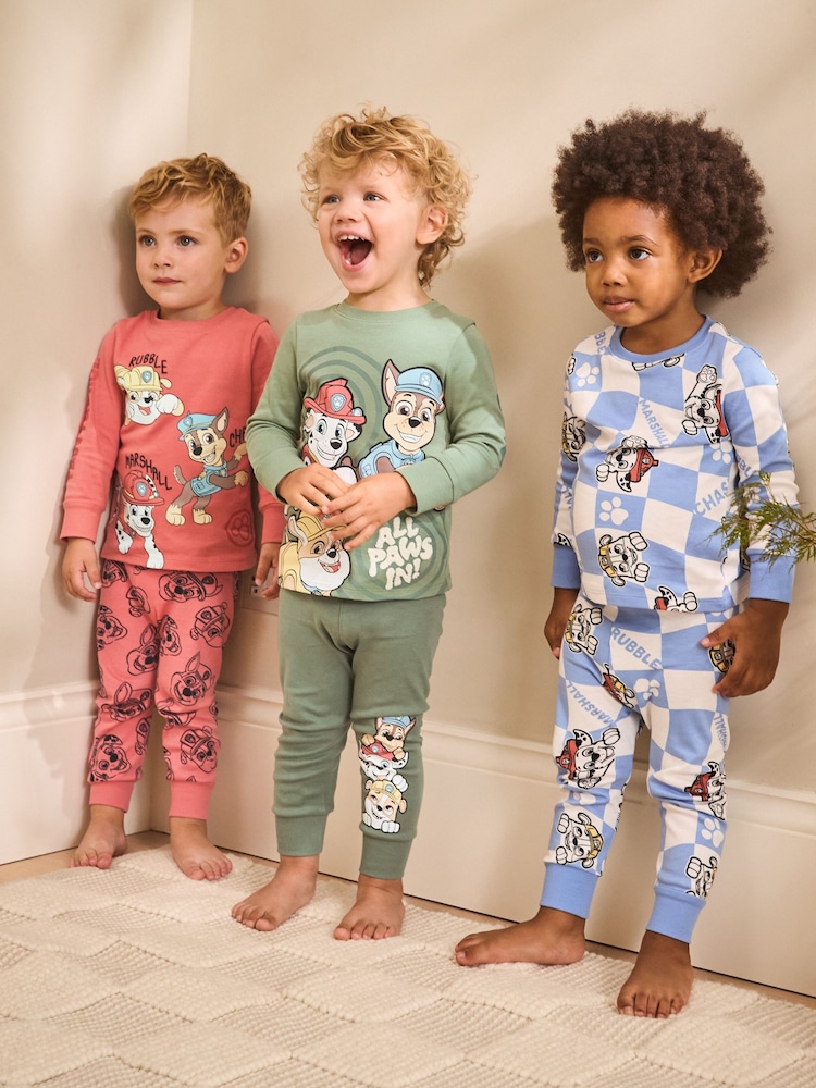 Green/Blue/Red Paw Patrol License Snuggle Pyjamas 3 Pack (9mths-9yrs) - Image 1 of 9 Green/Blue/Red Paw Patrol License Snuggle Pyjamas 3 Pack (9mths-9yrs) - Image 1 of 9