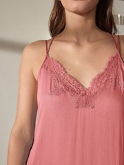 Pink Lace Detail Maxi Slip - Image 5 of 9