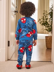 Navy Spiderman Single Cosy Fleece License Pyjamas (12mths-10yrs) - Image 2 of 6