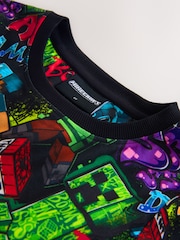 Črna/zelena/rdeča/rumena Minecraft - Udobna pižama iz flisa z licenco Single Cosy (5-16let) - Slika 5 iz 6