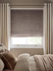 Natural Mink Ready Made Blackout Matte Velvet Roman Blinds - Image 1 of 3