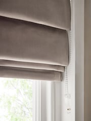 Natural Mink Ready Made Blackout Matte Velvet Roman Blinds - Image 2 of 3