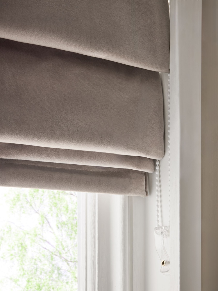 Natural Mink Ready Made Blackout Matte Velvet Roman Blinds - Image 2 of 3