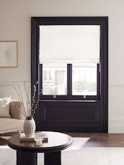 White Ready Made Blackout Matte Velvet Roman Blinds - Image 1 of 5