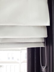 White Ready Made Blackout Matte Velvet Roman Blinds - Image 3 of 5