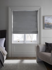 Grey Ready Made Blackout Matte Velvet Roman Blinds - Image 3 of 7