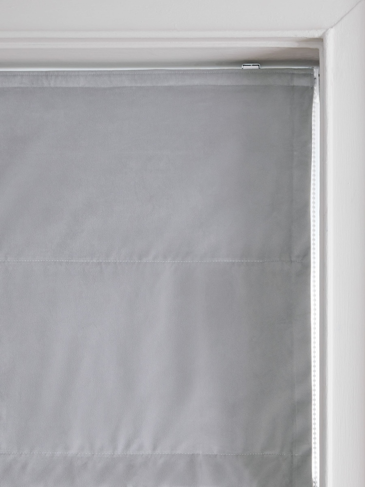 Grey Ready Made Blackout/Thermal Matte Velvet Roman Blind - Image 6 of 6