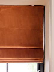 Orange Ready Made Blackout Matte Velvet Roman Blind - Image 7 of 8