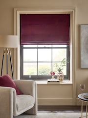 Purple Dark Ready Made Blackout Matte Velvet Roman Blinds - Image 1 of 8