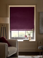 Purple Dark Ready Made Blackout Matte Velvet Roman Blinds - Image 3 of 8