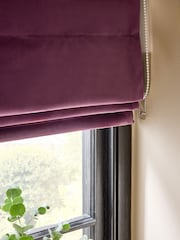 Purple Dark Ready Made Blackout Matte Velvet Roman Blinds - Image 4 of 8