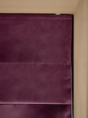Purple Dark Ready Made Blackout Matte Velvet Roman Blinds - Image 5 of 8