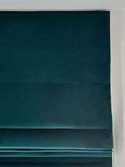 Blue Dark Teal Ready Made Blackout Matte Velvet Roman Blinds - Image 5 of 8