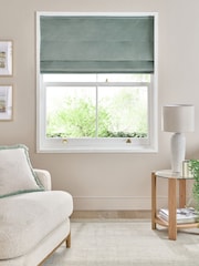 Green Sage Ready Made Blackout Matte Velvet Roman Blinds - Image 1 of 8