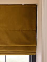 Gold Dark Ready Made Blackout Matte Velvet Roman Blinds - Image 7 of 8