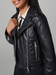 Lipsy Black Croc PU Biker Jacket (5-16yrs) - Image 3 of 5