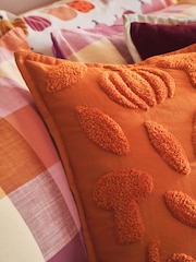 Orange 43 x 43cm Tufted Borg Pumpkin Cushion - Image 4 of 7