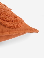 Orange 43 x 43cm Tufted Borg Pumpkin Cushion - Image 7 of 7